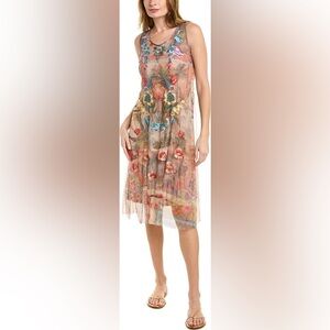 Johnny Was Mesh Embroidered Dress